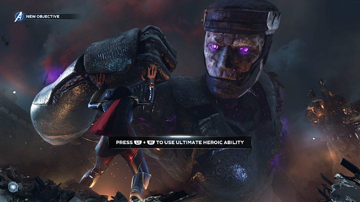 Ostatnim etapem walki będzie quick time event, w trakcie którego będziesz musiał wciskać określone przyciski w odpowiednim momencie - Marvels Avengers: MODOK - boss, jak pokonać? - Marvels Avengers - poradnik do gry