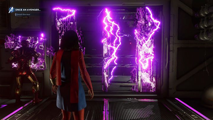 Jarvis zostanie zablokowany przez AIM więc drogę do dalszej części lokacji będziesz musiał zrobić sobie samemu - Marvels Avengers: Avenger na zawsze.../Once an Avenger - solucja - Marvels Avengers - poradnik do gry