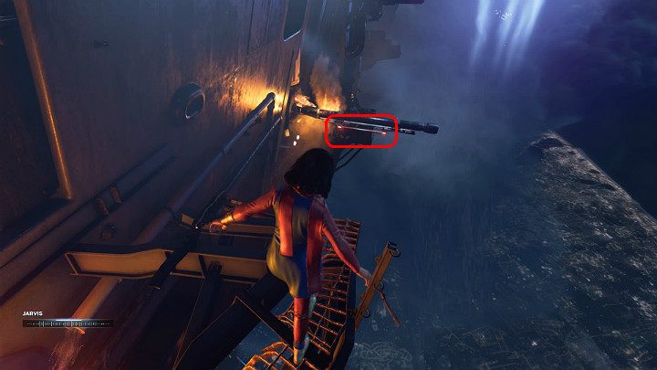 Dalsza droga prowadzi wzdłuż jeden ze ścian Chimery - Marvels Avengers: Avenger na zawsze.../Once an Avenger - solucja - Marvels Avengers - poradnik do gry