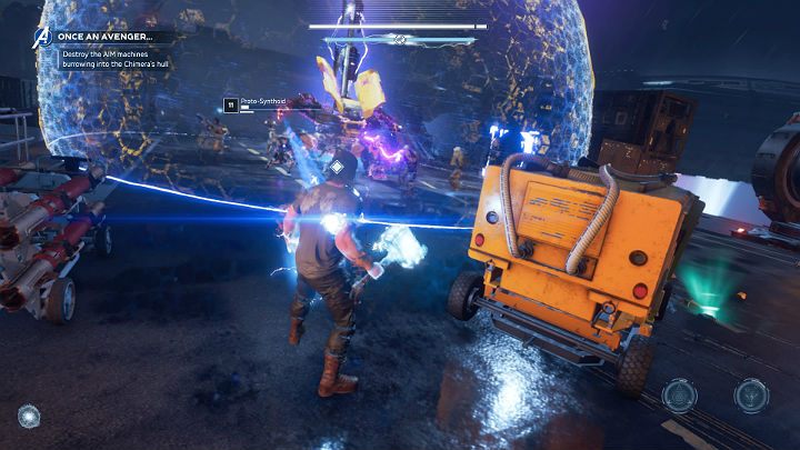 Dreadboty otacza bariera ochronna, która osłania je przed otrzymaniem jakichkolwiek obrażeń z zewnątrz więc musisz dostać się do środka - Marvels Avengers: Avenger na zawsze.../Once an Avenger - solucja - Marvels Avengers - poradnik do gry