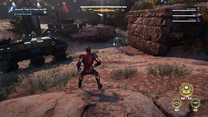 Czarna Wdowa obmyśliła sprytny plan i chce dostać się do placówki Meridian wjeżdżając tam jednym z ich pociągów hiperobwodowych - Marvels Avengers: Agonia i Mrowisko/Agony and the Ant Hill - solucja - Marvels Avengers - poradnik do gry