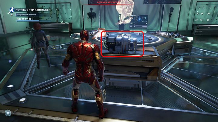 Po walce zabezpiecz pojemnik z cząstkami, pomów z Theo i przejdź przez portal do kryjówki zlokalizowanej blisko Mrowiska, by wspomóc ruch oporu w walce z AIM - Marvels Avengers: Agonia i Mrowisko/Agony and the Ant Hill - solucja - Marvels Avengers - poradnik do gry