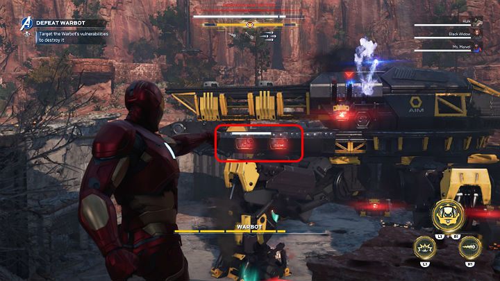 Tym razem przegrzeją się boczne wywietrzniki oraz wywietrzniki na wewnętrznej części nóg - Marvels Avengers: Agonia i Mrowisko/Agony and the Ant Hill - solucja - Marvels Avengers - poradnik do gry