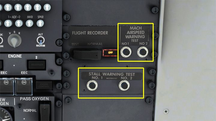 Kolejna opcja wpływająca jedynie na immersję to test alarmów Mach Airspeed oraz Stall Warning - PMDG 737: Cold Start i plan lotu w FMC - Microsoft Flight Simulator 2020 - poradnik do gry