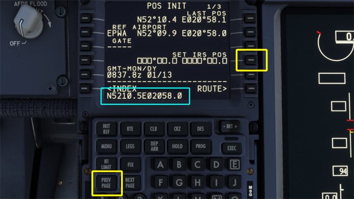 Dane zostały automatycznie skopiowane do linii wpisywania - PMDG 737: Cold Start i plan lotu w FMC - Microsoft Flight Simulator 2020 - poradnik do gry