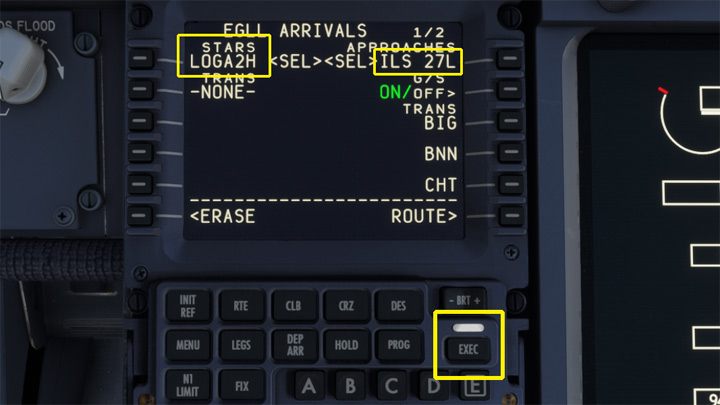 Po wyborze pasa oraz procedury STAR należy ponownie potwierdzić je wciskając EXEC - PMDG 737: Cold Start i plan lotu w FMC - Microsoft Flight Simulator 2020 - poradnik do gry