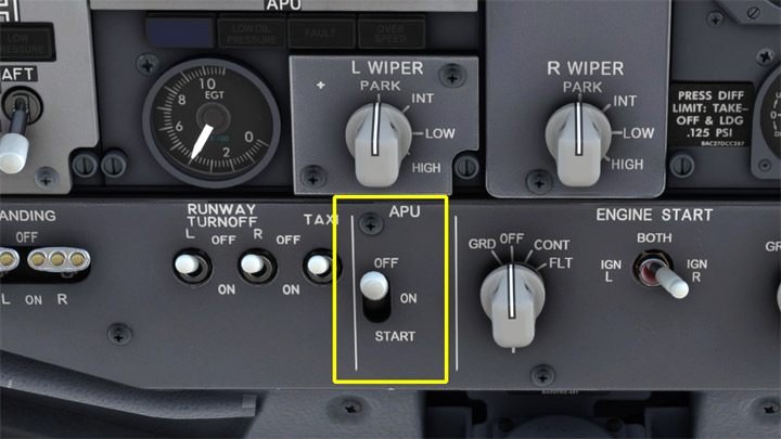 Wyłączcie APU klikając przełącznik na pozycję OFF - PMDG 737: Cold Start i plan lotu w FMC - Microsoft Flight Simulator 2020 - poradnik do gry