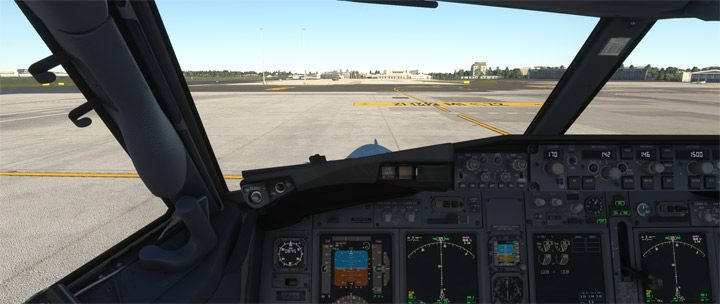 Używając steru kierunku bądź tillera w zależności od posiadanego sprzętu, rozpocznijcie kołowanie w stronę pasa - PMDG 737: Kołowanie i start - taxi i takeoff - Microsoft Flight Simulator 2020 - poradnik do gry