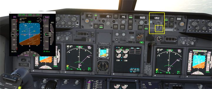 Na około 1000 stóp przed osiągnięciem pierwszego, wskazanego limitu wysokości można zredukować prędkość wznoszenia ustawiając dolnym pokrętłem VERT SPEED wartość + 800-1000 stóp - PMDG 737: Kołowanie i start - taxi i takeoff - Microsoft Flight Simulator 2020 - poradnik do gry