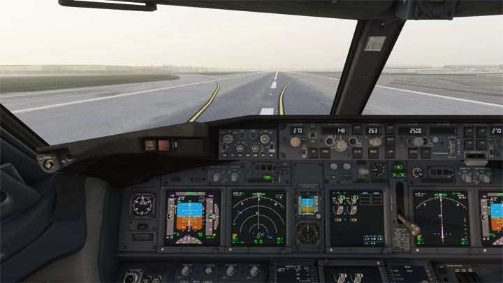 Samolot powinien po krótkim czasie zwolnić do prędkości kołowania, ale jeśli to konieczne, użyjcie hamulców kołowych wciskając pedały - PMDG 737: Zniżanie, podejście i lądowanie ILS - Microsoft Flight Simulator 2020 - poradnik do gry