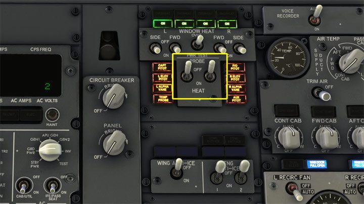 Ustawcie PROBE HEAT na OFF - PMDG 737: Zniżanie, podejście i lądowanie ILS - Microsoft Flight Simulator 2020 - poradnik do gry