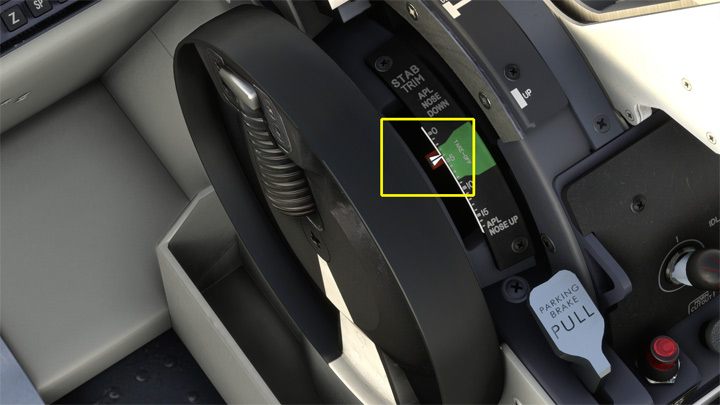 Zresetujcie trym przesuwając koło aż do wartości 4 - PMDG 737: Zniżanie, podejście i lądowanie ILS - Microsoft Flight Simulator 2020 - poradnik do gry