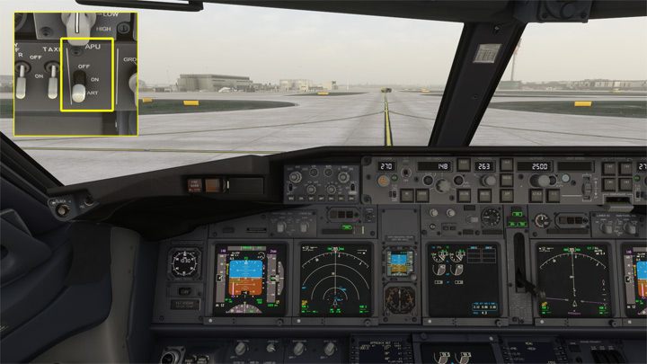 Na około minutę przed dotarciem do wyznaczonego miejsca postojowego włączcie APU - PMDG 737: Zniżanie, podejście i lądowanie ILS - Microsoft Flight Simulator 2020 - poradnik do gry