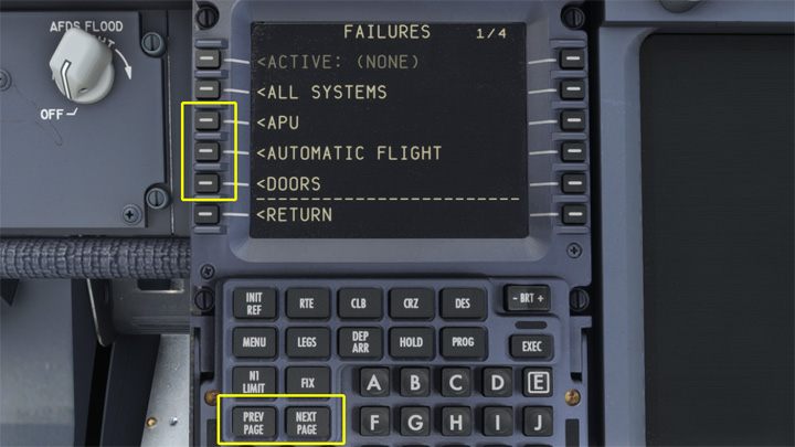 Kliknijcie na wybraną kategorię systemu do awarii - PMDG 737: Aircraft - konfiguracja samolotu (PMDG Setup) - Microsoft Flight Simulator 2020 - poradnik do gry