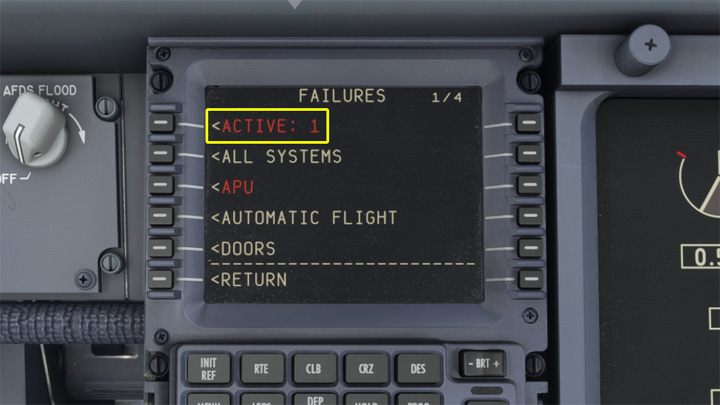 Uszkodzenie systemu bądź elementu widać po czerwonym tekście w menu usterek - PMDG 737: Aircraft - konfiguracja samolotu (PMDG Setup) - Microsoft Flight Simulator 2020 - poradnik do gry
