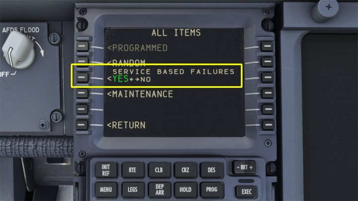 Tutaj można włączyć losowe usterki wszystkich elementów: Service Based Failures - PMDG 737: Aircraft - konfiguracja samolotu (PMDG Setup) - Microsoft Flight Simulator 2020 - poradnik do gry