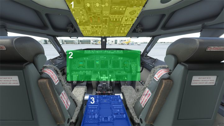 Główne sekcje kokpitu Boeinga 737 to - PMDG 737: Kokpit Boeinga 737 - Microsoft Flight Simulator 2020 - poradnik do gry