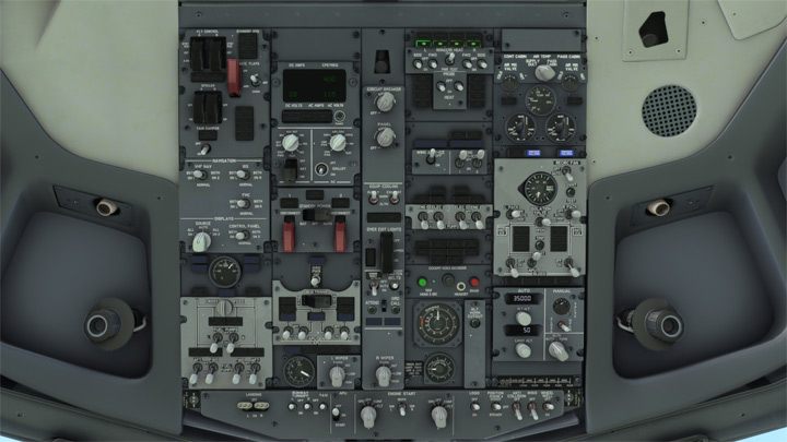 Overhead (Ctrl + 6) zawiera głównie przełączniki potrzebne w czasie Cold Startu - PMDG 737: Kokpit Boeinga 737 - Microsoft Flight Simulator 2020 - poradnik do gry