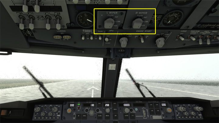 Pokrętła na Overheadzie obsługują wycieraczki przedniej szyby - PMDG 737: Kokpit Boeinga 737 - Microsoft Flight Simulator 2020 - poradnik do gry