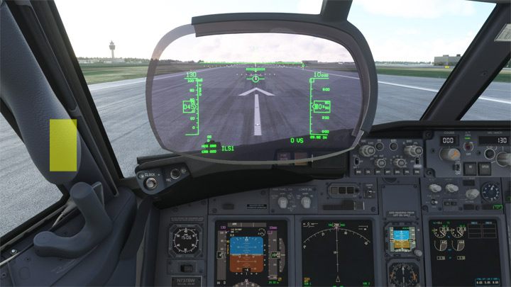 HGS - Wyświetlacz HGS można wysunąć bez spoglądania do góry, klikając na miejsce nad dźwignią otwierania okna - PMDG 737: Kokpit Boeinga 737 - Microsoft Flight Simulator 2020 - poradnik do gry