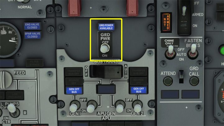 Należy jeszcze przestawić samolot na zasilanie z ziemi - PMDG 737: Tankowanie samolotu - Microsoft Flight Simulator 2020 - poradnik do gry
