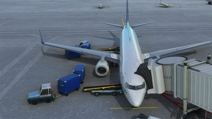Pojazdy podjadą pod samolot, o ile dostępu nie blokują samochody z paliwem lub cateringiem - PMDG 737: Boarding pasażerów i załadunek bagaży - Microsoft Flight Simulator 2020 - poradnik do gry