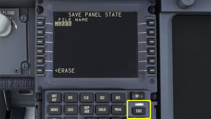 Potwierdźcie wybór klikając EXEC - PMDG 737: Jak ustawić Cold and Dark na stałe? - Microsoft Flight Simulator 2020 - poradnik do gry