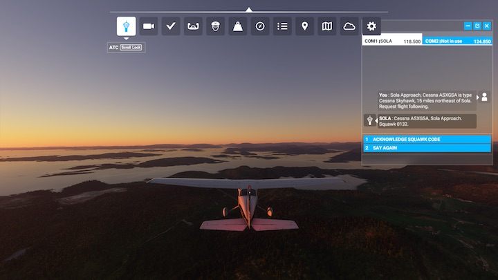 Opcja kamera pozwala dostosować widoki z kamer, które w Flight Simulator 2020 są dosyć złożone - Flight Simulator: Pasek narzędzi (Toolbar) - Microsoft Flight Simulator 2020 - poradnik do gry