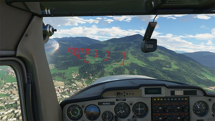 2 - Czerwony kolor bramek oznacza, że jesteś za nisko, za wysoko lub lecisz za szybko, za wolno - Flight Simulator: Lądowanie na lotnisku - Microsoft Flight Simulator 2020 - poradnik do gry