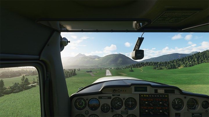 3 - Tuż przed pasem zredukuj do końca moc silnika (idle) - Flight Simulator: Lądowanie na lotnisku - Microsoft Flight Simulator 2020 - poradnik do gry