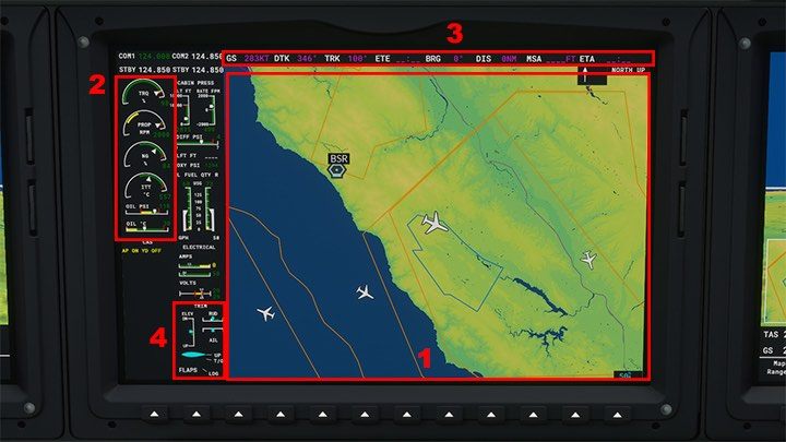1 - mapa GPS - Flight Simulator: Szklany kokpit (Glass cockpit) - Microsoft Flight Simulator 2020 - poradnik do gry