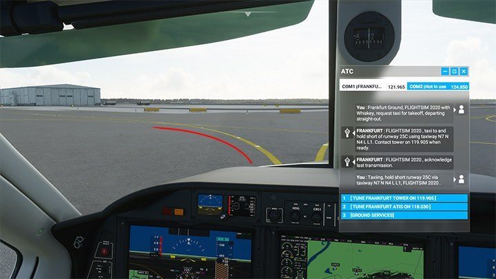 Jesteśmy na właściwej drodze N7, ale kolejna według instrukcji to N - Flight Simulator: Kołowanie na pas startowy (Taxi) - Microsoft Flight Simulator 2020 - poradnik do gry