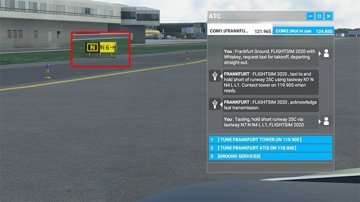 Jest znak na N4 - Flight Simulator: Kołowanie na pas startowy (Taxi) - Microsoft Flight Simulator 2020 - poradnik do gry