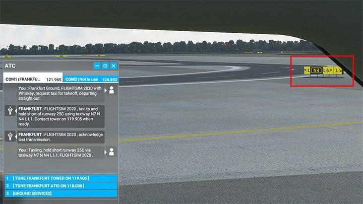 Najbliższe zjazdy to L5 i L4 - Flight Simulator: Kołowanie na pas startowy (Taxi) - Microsoft Flight Simulator 2020 - poradnik do gry