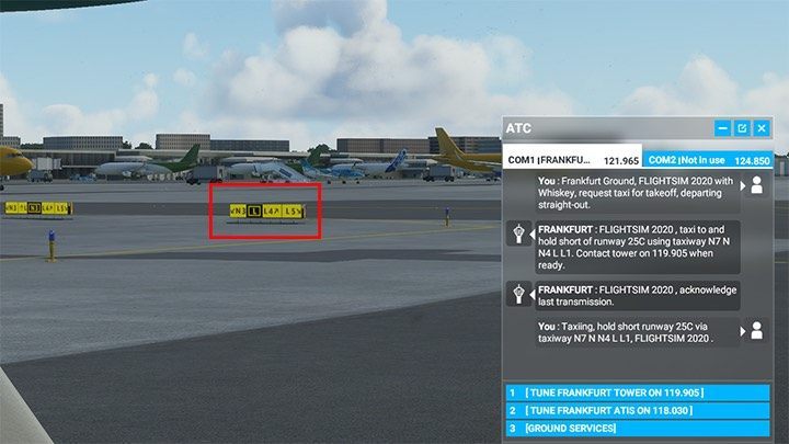 Ostatni zjazd na L1 przed końcem/początkiem pasa - nasza podróż po płycie lotniska powoli dobiega końca - Flight Simulator: Kołowanie na pas startowy (Taxi) - Microsoft Flight Simulator 2020 - poradnik do gry