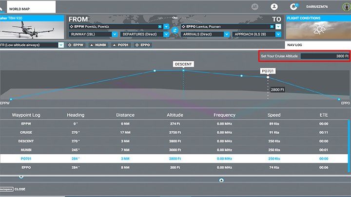 Przy tworzeniu planów dla małych samolotów nie trzeba ustawiać dużej wysokości - wystarczy kilka tysięcy stóp. - Flight Simulator: Autopilot - programowanie, używanie - Microsoft Flight Simulator 2020 - poradnik do gry