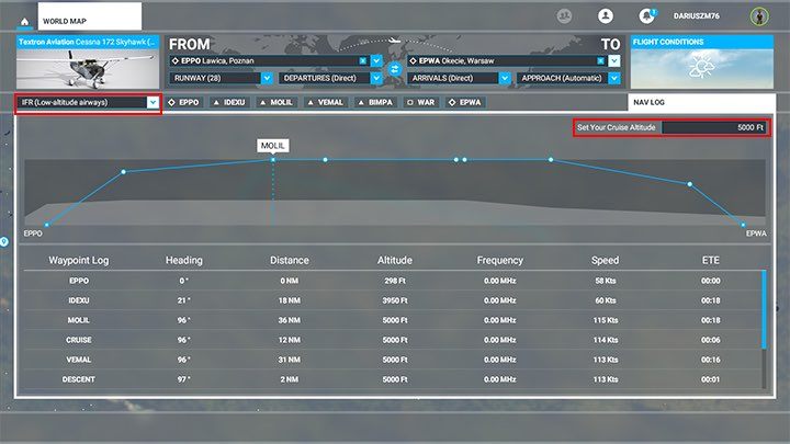 2 - Wybierz typ podejścia (Approach) jako ILS na numer pasa dogodny dla kierunku, z którego będziesz nadlatywał, by nie musieć okrążać lotniska - Flight Simulator: ILS - lądowanie automatyczne - Microsoft Flight Simulator 2020 - poradnik do gry