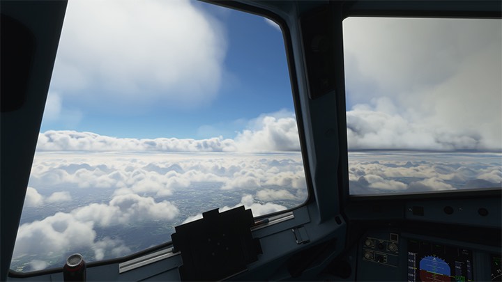 Widoki za oknem nie są tak spektakularne, jak przy lataniu samolotem akrobacyjnym lub awionetką. - Flight Simulator: Samoloty pasażerskie - porady na start - Microsoft Flight Simulator 2020 - poradnik do gry