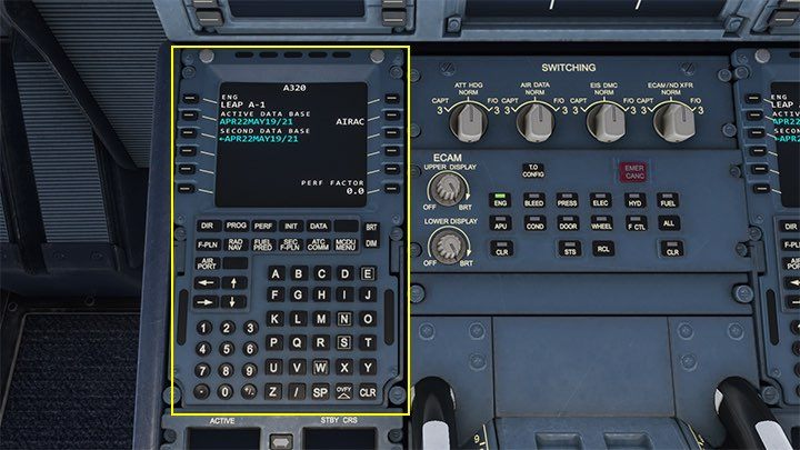 Pierwsza z nich to komputer pokładowy MCDU - Multipurpose Control and Display Unit - Flight Simulator: Samolot pasażerski - kokpit - Microsoft Flight Simulator 2020 - poradnik do gry