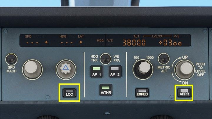 Przycisków LOC (Localiser) i APPR (Approach) używa się tuż przed podejściem do automatycznego lądowania - Flight Simulator: Samolot pasażerski - autopilot - Microsoft Flight Simulator 2020 - poradnik do gry