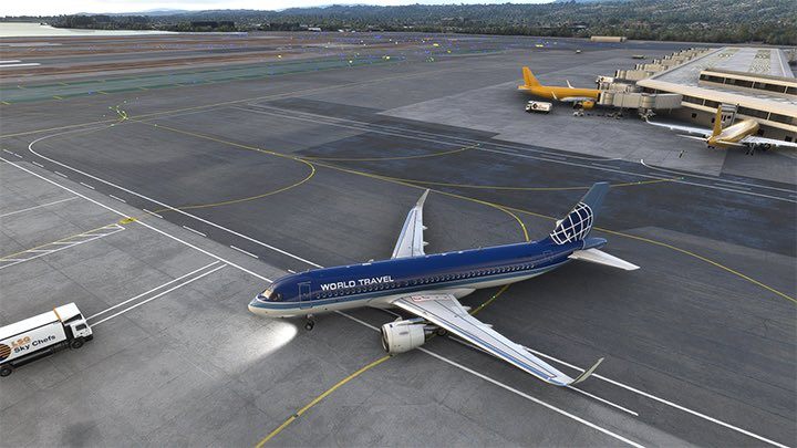 Gdy samolot ma już dość miejsca, by zrobić nawrót, ponowne użycie klawiszy SHIFT+P odwołuje PushBack - Flight Simulator: Samolot pasażerski - przygotowanie do lotu, Cold Start - Microsoft Flight Simulator 2020 - poradnik do gry