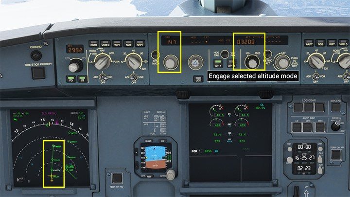 Tuż przed punktem HELZR ustawiacie wysokość dla następnego punktu, czyli 3200 stóp dla KARFO - Flight Simulator: Samolot pasażerski - lądowanie ILS - Microsoft Flight Simulator 2020 - poradnik do gry