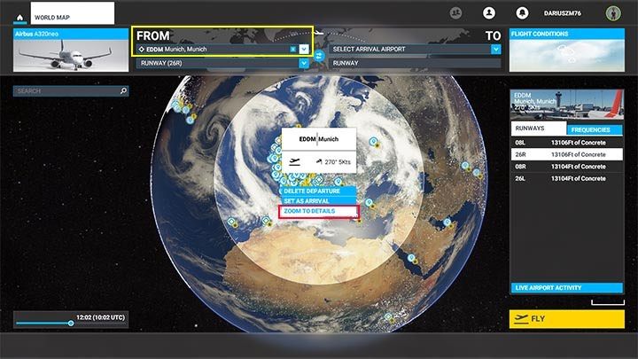 W pozycji wyboru lotniska startowego (Select Departure Airport) wpiszcie kod ICAO lub nazwę miasta - Flight Simulator: Plan lotu samolotu pasażerskiego - jak stworzyć? - Microsoft Flight Simulator 2020 - poradnik do gry