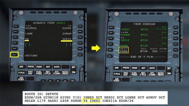 Analogicznie postępujecie przy korytarzu Y6 i punkcie nawigacyjnym IDESI - Flight Simulator: Komputer pokładowy MCDU - jak zaprogramować? - Microsoft Flight Simulator 2020 - poradnik do gry
