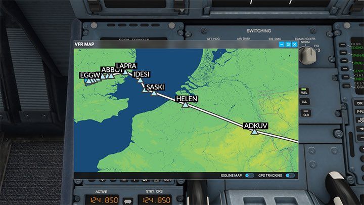 Po wciśnięciu klawisza V i wywołaniu mapy, widać, że plan lotu został prawidłowo wprowadzony i prowadzi z Monachium do lotniska Luton - Flight Simulator: Komputer pokładowy MCDU - jak zaprogramować? - Microsoft Flight Simulator 2020 - poradnik do gry