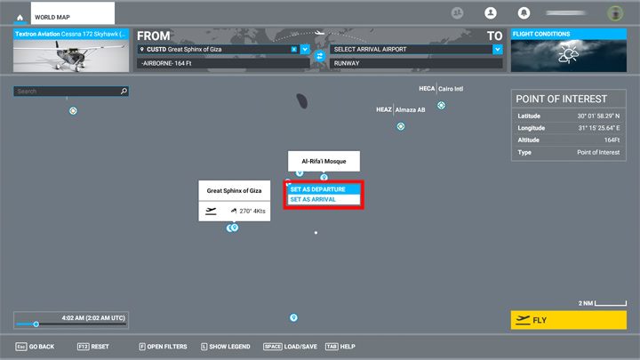 Następnie kliknij na Warunki lotu (Flight Conditions) i ustaw odpowiednią pogodę oraz porę dnia - Flight Simulator: Porady na start - Microsoft Flight Simulator 2020 - poradnik do gry