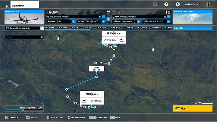 Dokładny plan lotu to szereg różnych checkpointów o dziwnych nazwach. - Flight Simulator: Plan lotu - wersja rozszerzona - Microsoft Flight Simulator 2020 - poradnik do gry