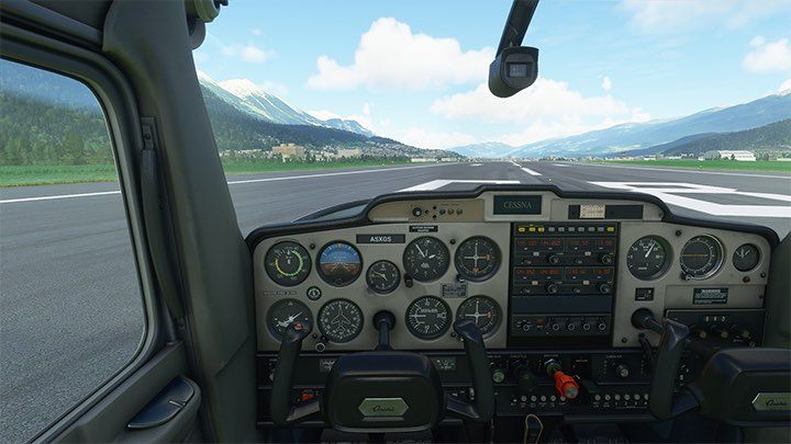 Zaraz po ruszeniu z miejsca samolot skieruje się na lewo, w stronę trawy. - Flight Simulator: Start z lotniska, podstawy - Microsoft Flight Simulator 2020 - poradnik do gry