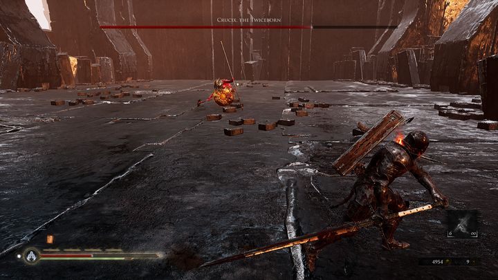 Crucix może również odskoczyć od ciebie i zacząć strzelać w twoim kierunku - Mortal Shell: Crucix, the Twiceborn boss, jak pokonać - Mortal Shell - poradnik do gry