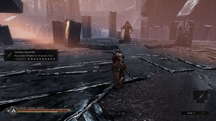 Na środku stać będzie Faceless Cleric, pilnuje on drugiego monumentu - Mortal Shell: Seat of Infinity solucja, opis przejścia - Mortal Shell - poradnik do gry